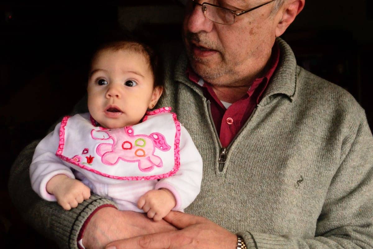 grandparent thinking about visitation and custody rights while spending time with grandchild